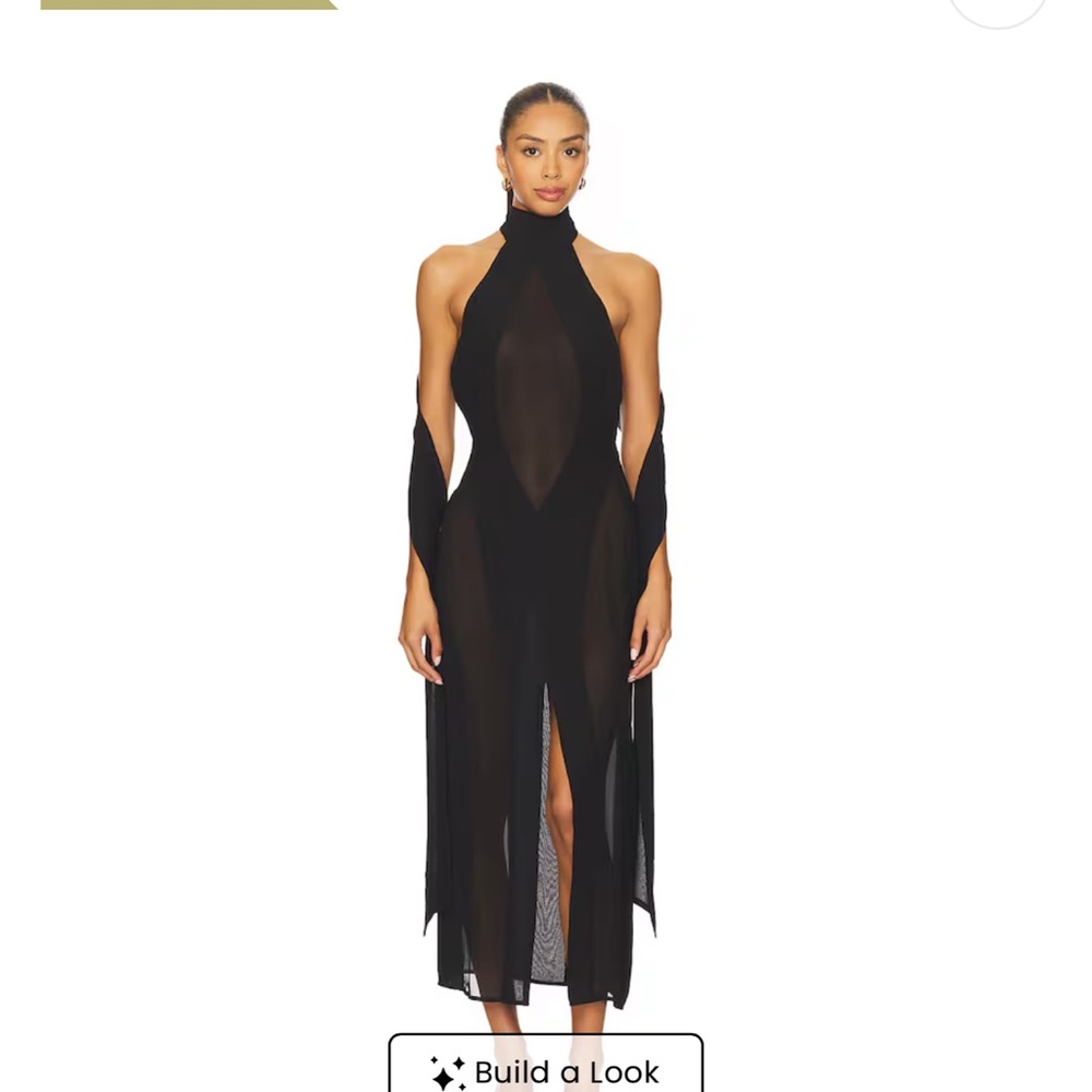 Danielle Guizio Black Midi Dress